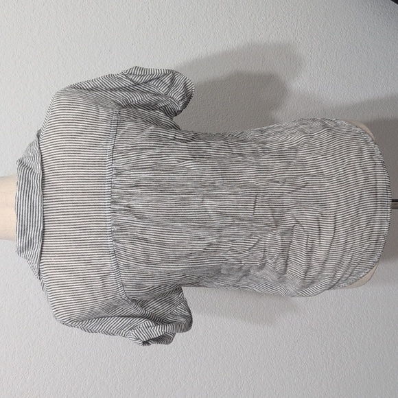 Sim & Sam Striped Semi Cropped Button Down Casual Top Size Small - Picture 5 of 9